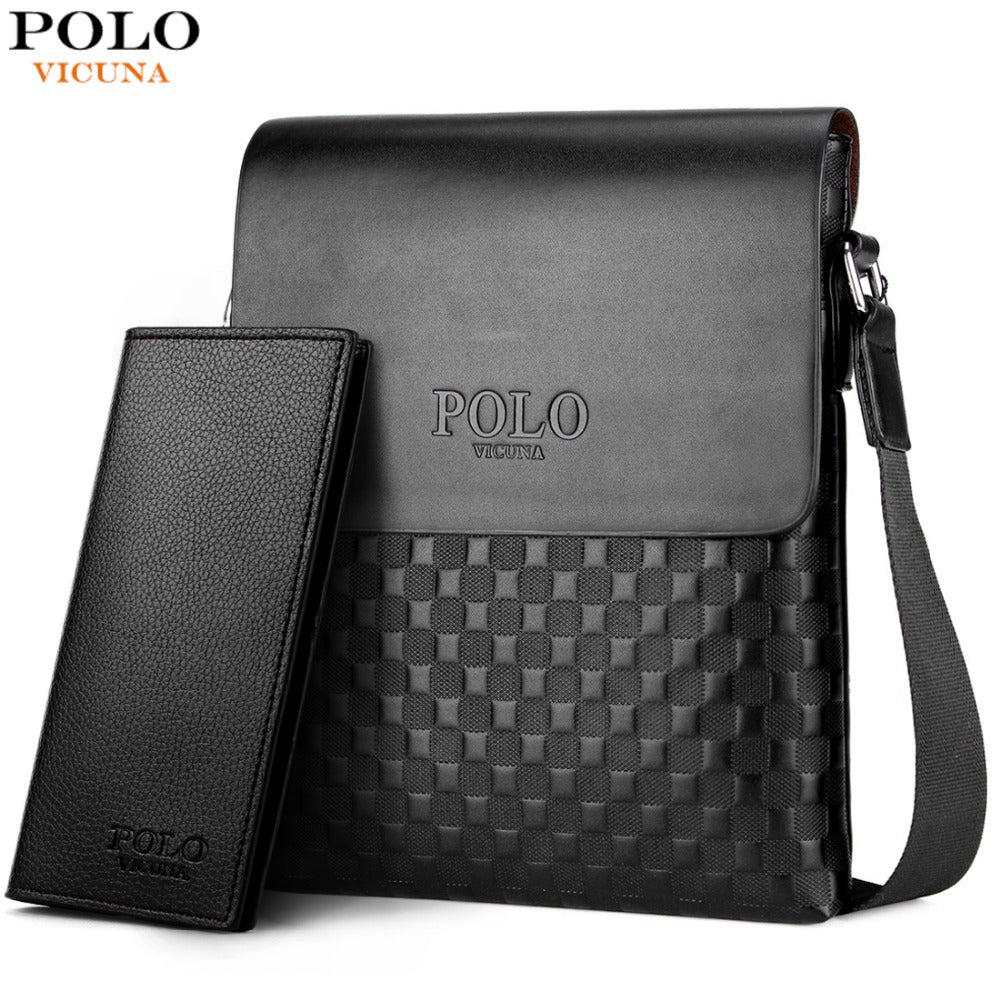 VICUNA POLO Classic Plaid Design Businessn Bag For Women and Men