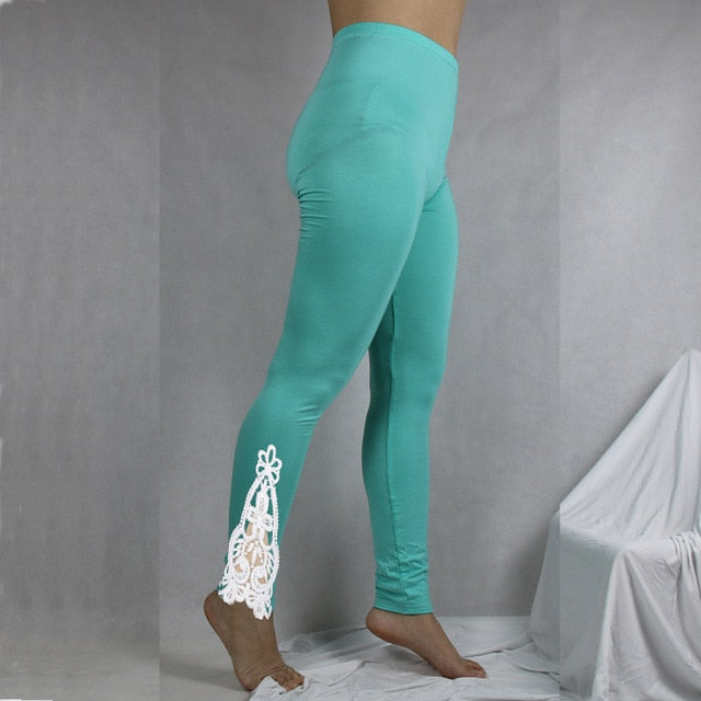 Women cotton lace decoration leggings 2019 size 7XL 4XL 3XL XXL XL L M S 6XL 5XL