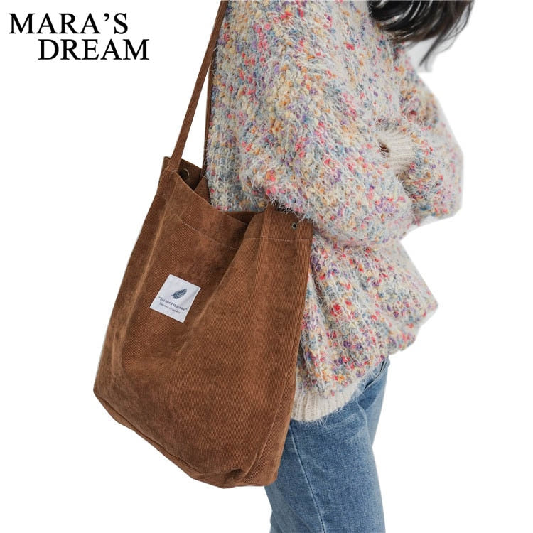 Mara's Dream High Capacity Women Corduroy Tote