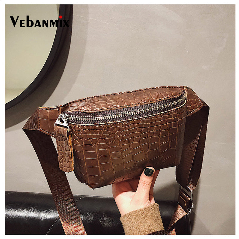 Alligator Leather Waist Belt Bag Luxury Phone Pouch Fanny Pack for Women