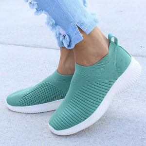 Women Shoes Knitting Sock Sneakers Spring Summer Slip On Flat Shoes