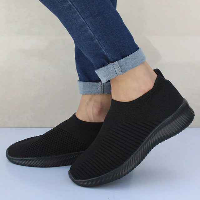 Women Shoes Knitting Sock Sneakers Spring Summer Slip On Flat Shoes