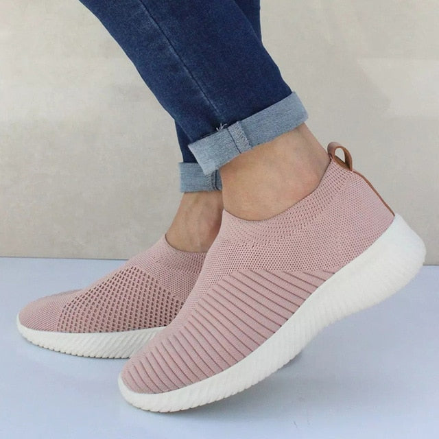 Women Shoes Knitting Sock Sneakers Spring Summer Slip On Flat Shoes