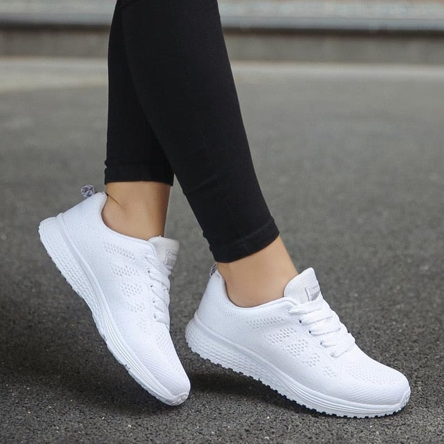 Women Sneakers White Platform  Casual Trainers