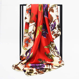 Satin Scarf Gradient Printed Women Fashion