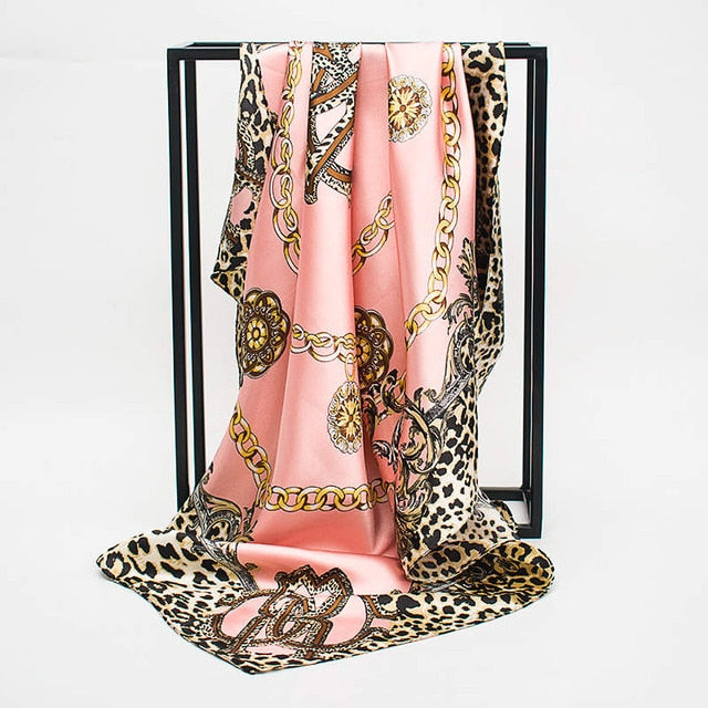 Satin Scarf Gradient Printed Women Fashion