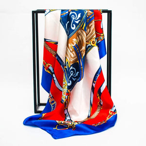 Satin Scarf Gradient Printed Women Fashion