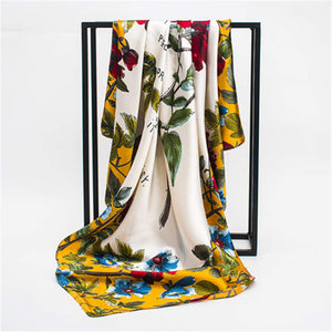 Satin Scarf Gradient Printed Women Fashion