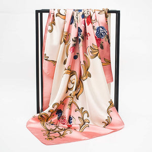 Satin Scarf Gradient Printed Women Fashion