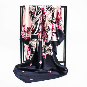 Satin Scarf Gradient Printed Women Fashion