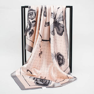 Satin Scarf Gradient Printed Women Fashion