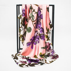 Satin Scarf Gradient Printed Women Fashion