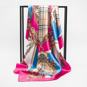 Satin Scarf Gradient Printed Women Fashion