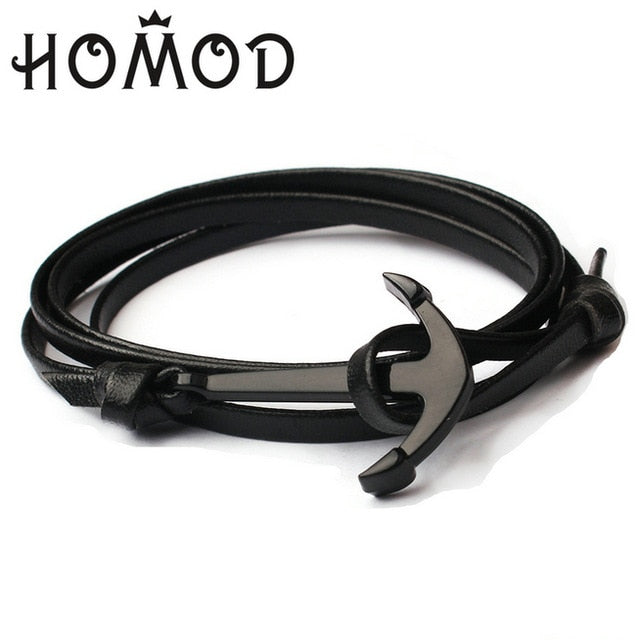 HOMOD 2019 New Fashion Black Color Anchor Bracelets