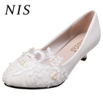 NIS Lace Flower Women Pumps Wedding Shoes