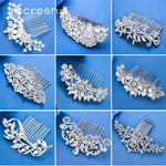 Mecresh Silver Color Rhinestone Flower Leaf Hair Ornaments