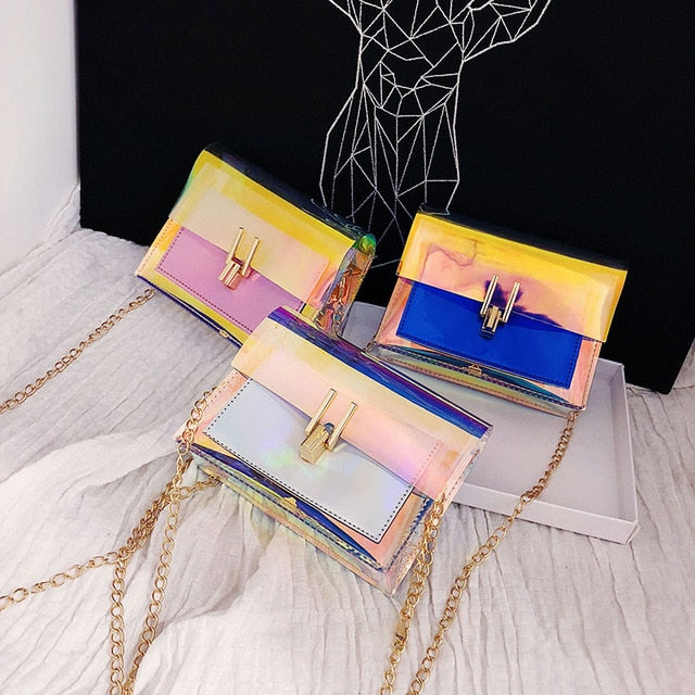 Fashion 2019 Laser Transparent Bags For Women Style Shoulder Messenger PVC Waterproof Beach Bag