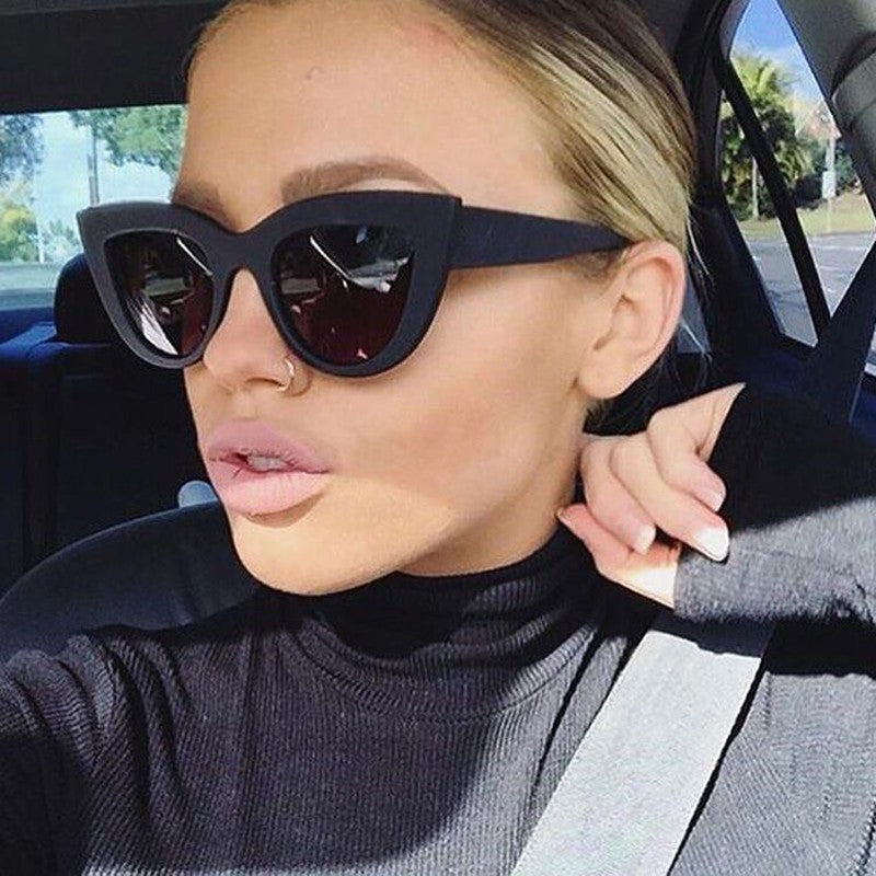 Cat Eye Fashion Sunglasses Women Vintage Luxury Brand Designer Black Shades