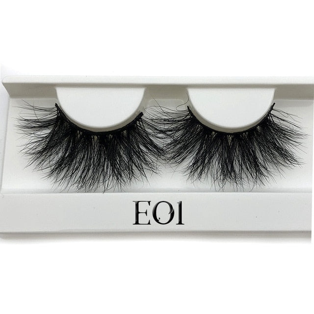 Mikiwi False Eyelashes Wholesale Thick Strip 25mm 3D Mink Lashes Custom Packaging