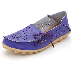 Women Soft Genuine Leather Loafers Slip On Breathable Mocassin