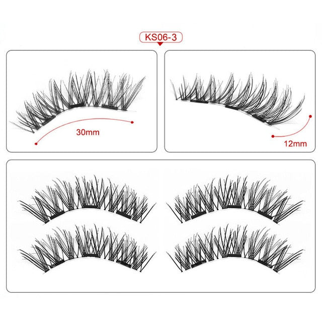 Magnetic Eyelashes 3 Magnets Handmade 3D/6D Magnetic Lashes Natural False Eyelashes