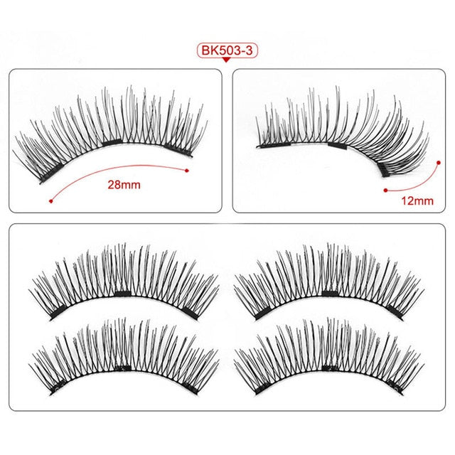 Magnetic Eyelashes 3 Magnets Handmade 3D/6D Magnetic Lashes Natural False Eyelashes