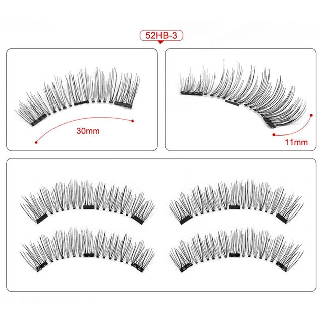 Magnetic Eyelashes 3 Magnets Handmade 3D/6D Magnetic Lashes Natural False Eyelashes