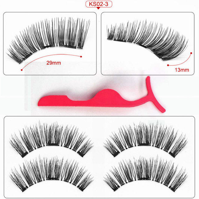 Magnetic Eyelashes 3 Magnets Handmade 3D/6D Magnetic Lashes Natural False Eyelashes