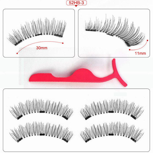 Magnetic Eyelashes 3 Magnets Handmade 3D/6D Magnetic Lashes Natural False Eyelashes