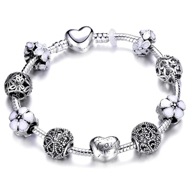 Fashion Silver Charms Bracelet  For Women