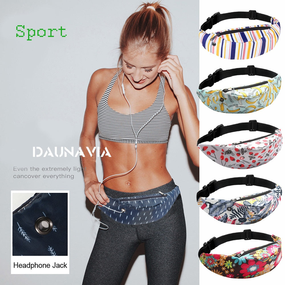 Practical Women Waist bag 3D print Colorful Belt bag Waterproof Mobile Phone Pouch