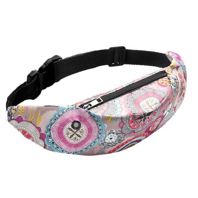 Practical Women Waist bag 3D print Colorful Belt bag Waterproof Mobile Phone Pouch