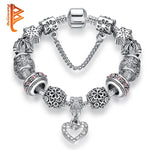 High Quality Heart Charms Beads fit Original Silver Bracelet Crystal Beads Bracelets & Bangles